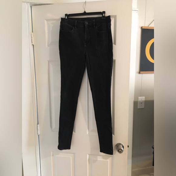 American Eagle The Dream Jean 8 x long black hi rise jegging - Picture 2 of 10